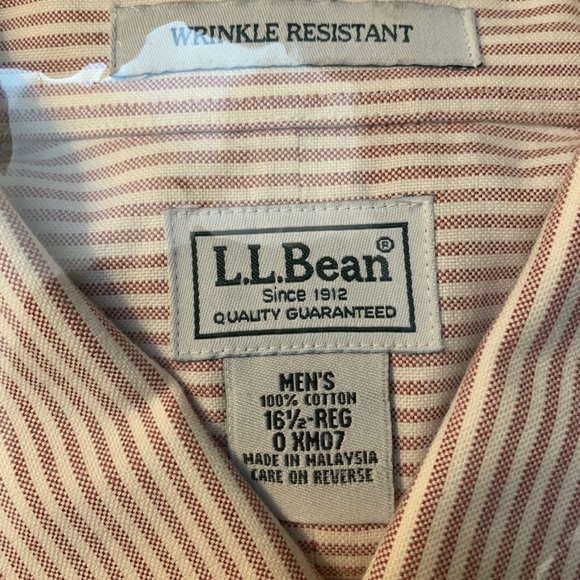 LL Bean Men’s short sleeve Shirt - 16.5” XL - Pink - Picture 2 of 3